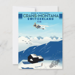 affiche ski de crans-montana Suisse