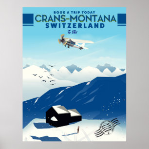 affiche ski de crans-montana Suisse