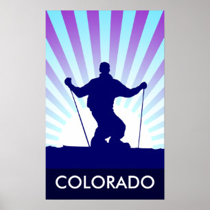 Affiche ski de descente colorado
