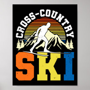 Affiche Ski de fond de ski de fond rétrographique Sports d