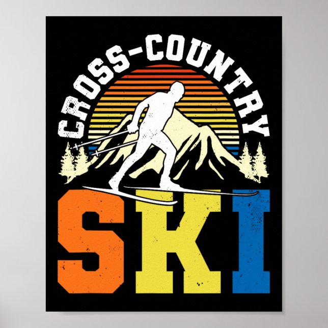 Affiche Ski de fond de ski de fond rétrographique Sports d (Devant)