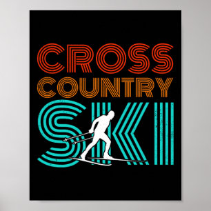Affiche Ski de fond de ski de fond rétrographique Sports d