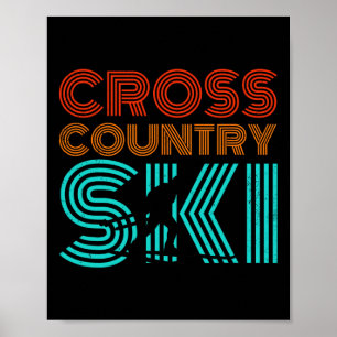 Affiche Ski de fond de ski de fond rétrographique Sports d