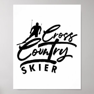 Affiche Ski de fond Skieur Ski Xc Sports d'hiver Neige