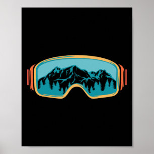 Affiche Ski de fond Vintage 80s 90s Snowboard skieurs M