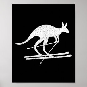 Affiche Ski de kangourou plaisir sports d'hiver Australie