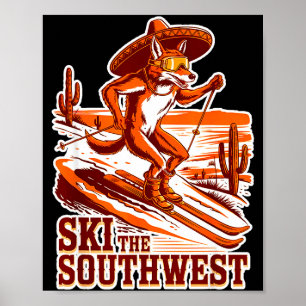 Affiche Ski de l'aventure sud-ouest coyote skieur ski nous