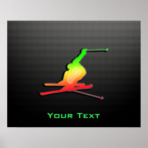 Affiche Ski De Neige Élégant