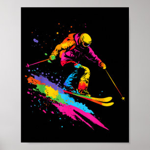Affiche Ski de ski coloré