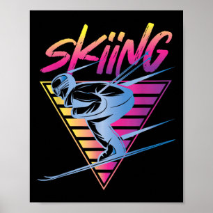 Affiche Ski de ski Vintage des années 80