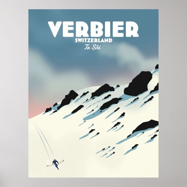Affiche Ski de Verbier Suisse (Devant)