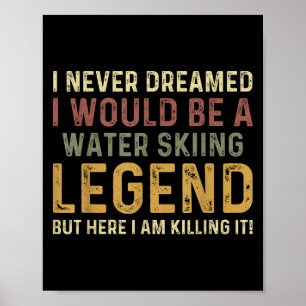 Affiche Ski d'eau vintage Légende Ski d'eau