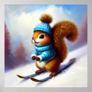 Affiche Ski d'écureuil