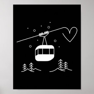 Affiche Ski d'hiver Godel Vacances Apres Ski Ascenseur Sno
