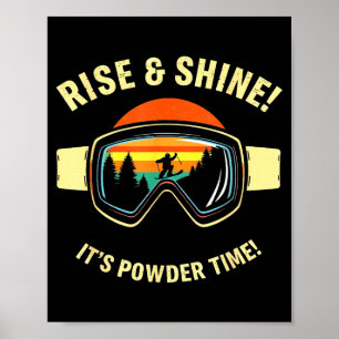 Affiche Ski drôle - debout & brillant ! temps de poudr