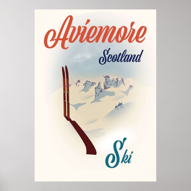 Affiche Ski écossais d'Aviemore (Devant)