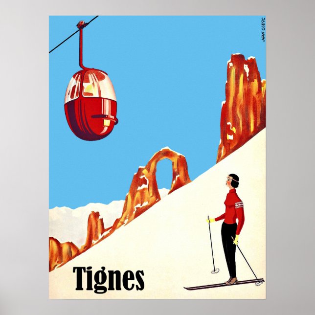 Affiche Ski en Tignes, France (Devant)