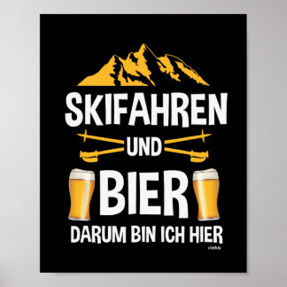 Affiche Ski Et Bière Après Le Costume De Ski Fête D'Hiver 