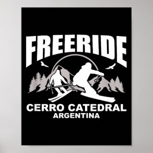 Affiche Ski freeride cerro catedral argentine