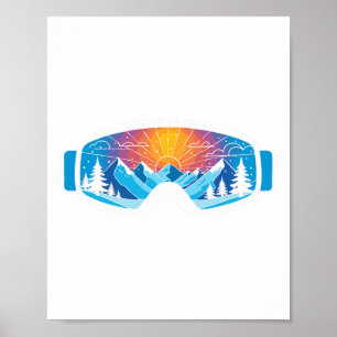 Affiche Ski Goggles Art Nature Mountains Minimaliste Ski