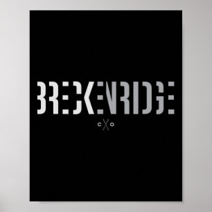 Affiche Ski Graphique Breckenridge Colorado