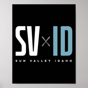 Affiche Ski Graphique Sun Valley Idaho