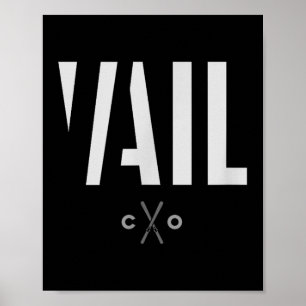 Affiche Ski Graphique Vail Colorado