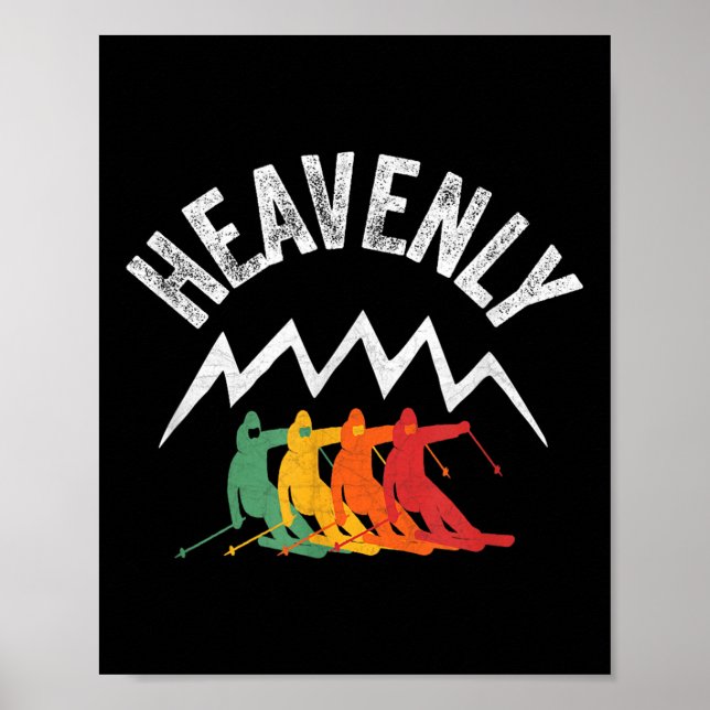 Affiche Ski Heavened California Retro Skiing Lake Taiguë S (Devant)