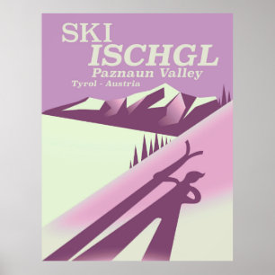 Affiche Ski Ischgl, vallée de Paznaun Tyrol