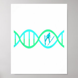 Affiche Ski Jumper Dna Ski Jumping Skier Athlète Ski Wi