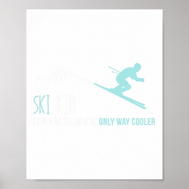 Affiche Ski Kid Funny Mignonne Ski d'hiver Cadeau (Devant)