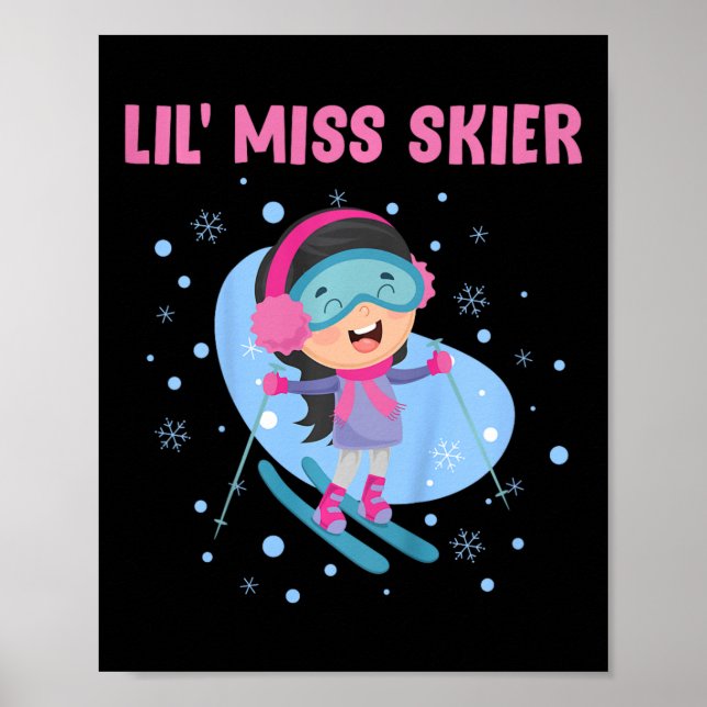 Affiche Ski Kids Lil' Miss Skier Filles Amusantes (Devant)