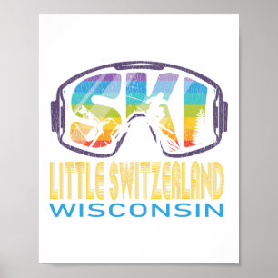 Affiche Ski Little Switzerland Wisconsin Vacances ski