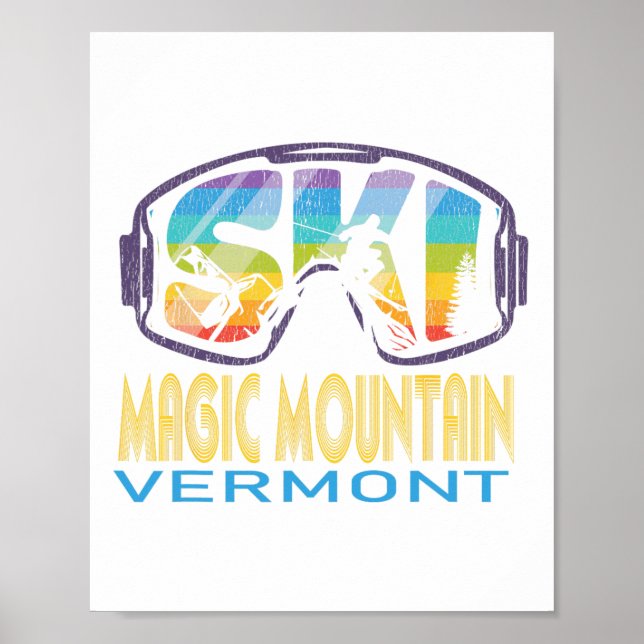 Affiche Ski Magic Mountain Vermont Vacances ski (Devant)