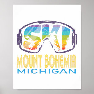 Affiche Ski Mont Bohemia Michigan Vacances de ski
