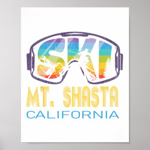 Affiche Ski Mont Shasta Californie Vacances ski