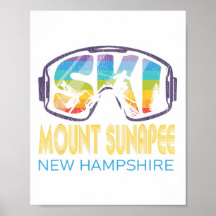 Affiche Ski Mont Sunapee New Hampshire Vacances ski