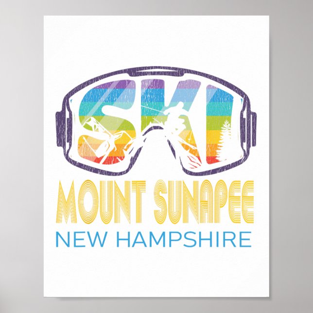 Affiche Ski Mont Sunapee New Hampshire Vacances ski (Devant)
