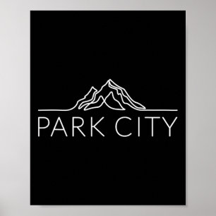 Affiche Ski montagne Station de Park City Utah