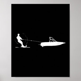 Affiche Ski nautique - Cadeau de ski nautique pour skieurs