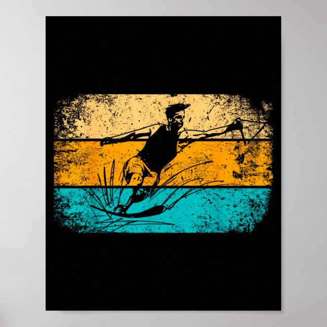 Affiche Ski nautique rétro vintage  (Devant)