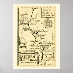 Affiche Ski New Hampshire - Versant Est