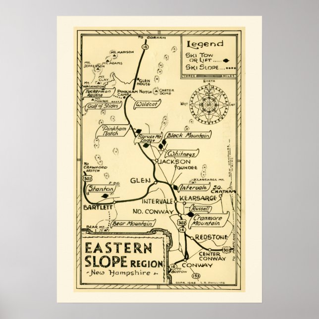 Affiche Ski New Hampshire - Versant Est (Devant)
