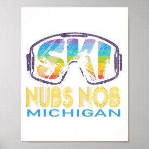 Affiche Ski Nubs Nob Michigan Vacances ski
