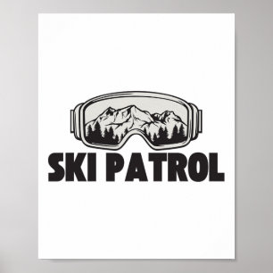 Affiche Ski Patrol Hiver Ski Goggles Mountain Trip