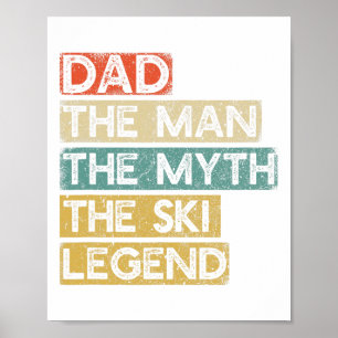 Affiche Ski père légende Ski Fête des pères Ski skieur