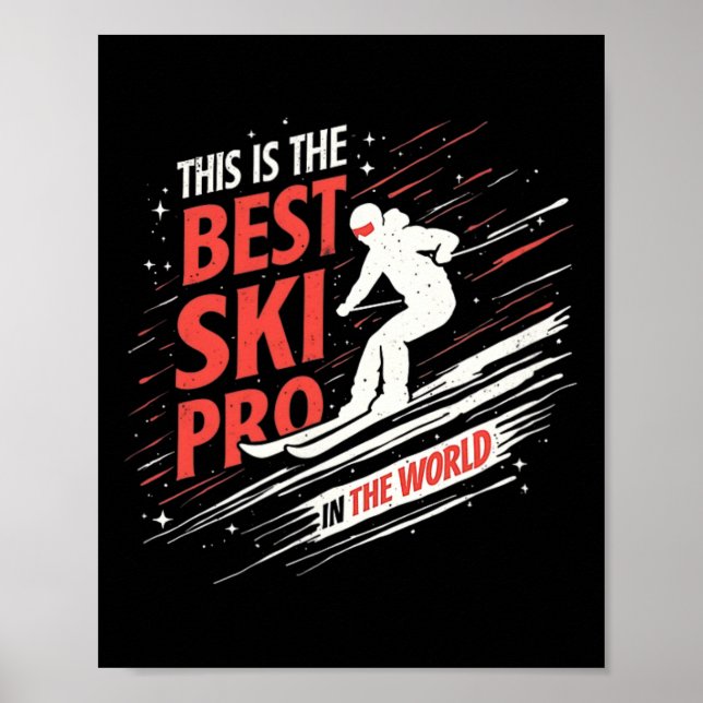 Affiche Ski professionnel Mountain Snow Sport (Devant)