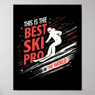 Affiche Ski Professionnel Sport de Neige de Montagne