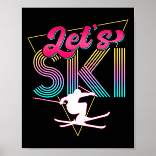 Affiche Ski Retro 80s Skiing Party Outfit 90s Skier