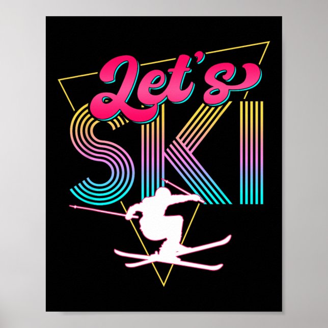 Affiche Ski Retro 80s Skiing Party Outfit 90s Skier (Devant)